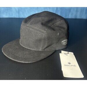 Snow Peak Japan 2L Rain Black Denim Cap Hat 5-Panel NWT Camp Hiking Sz 2